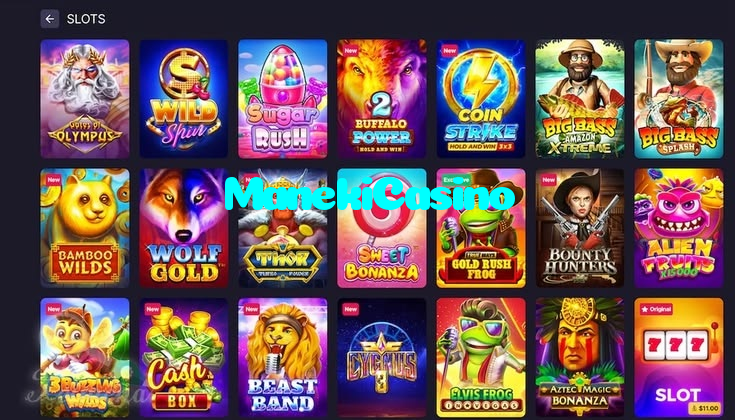 ManekiCasino casino presented on mobile device in Pakistan with slots and live games